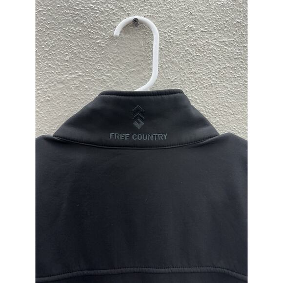 Free Country Mens Jacket Size Small 34-36 Black Fleece Lined Zip Up Soft Shell - Picture 10 of 14